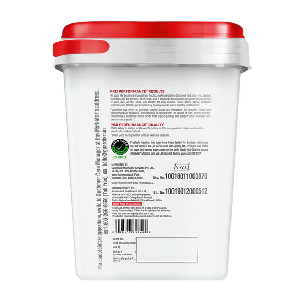 White container with red lid on a white background