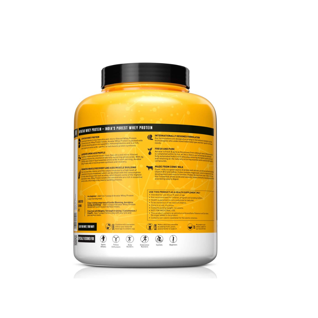 Avvatar Whey Protein 1kg – Delicious Malai Kulfi Flavor | 100% Vegetarian Protein