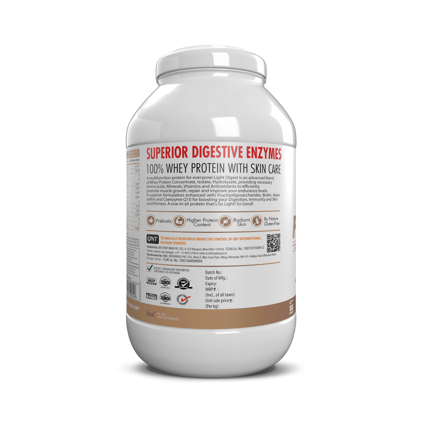 QNT Light Digest Whey Protein With Skincare