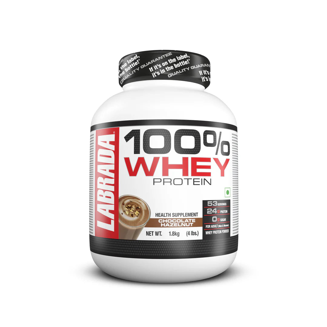 Labrada 100% Whey Protein supplement container on a white background