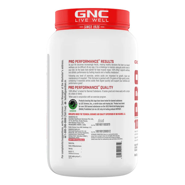 GNC Pro Performance supplement container on a white background