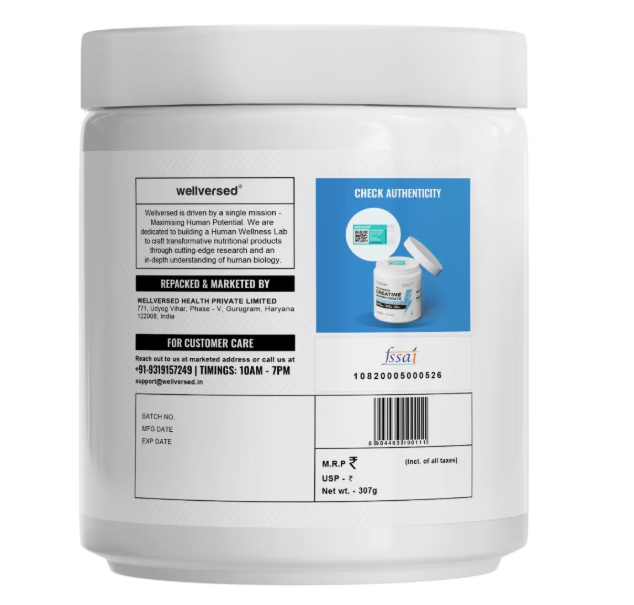 Wellcore - Pure Micronised Creatine Monohydrate  (307g, 83 Servings) Fruit Fusion