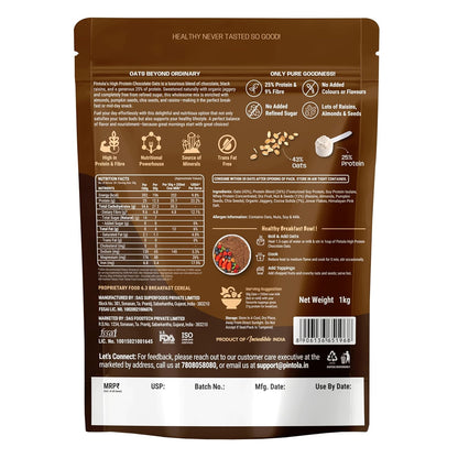 PINTOLA HIGH PROTEIN OATS | DARK CHOCOLATE | 1 KG | PURE SURE SUPPS