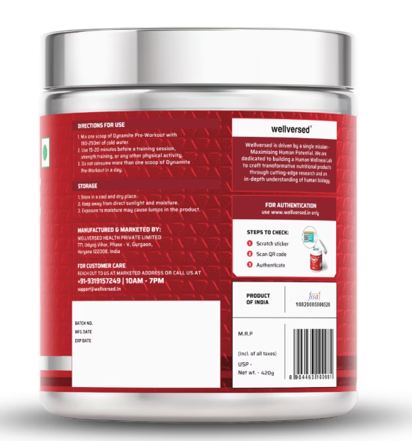 Dynamite Pre-Workout Valencia Orange - (240g, 30 Servings)