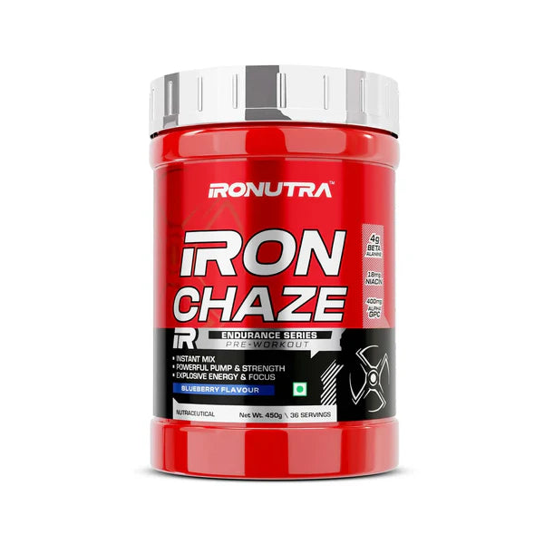 IRON CHAZE PRE-WORKOUT BLUE BERRY FLAVOUR 450 G