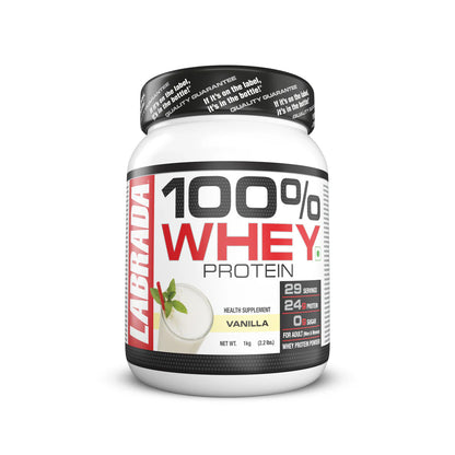 Labrada 100% Whey Protein container on a white background