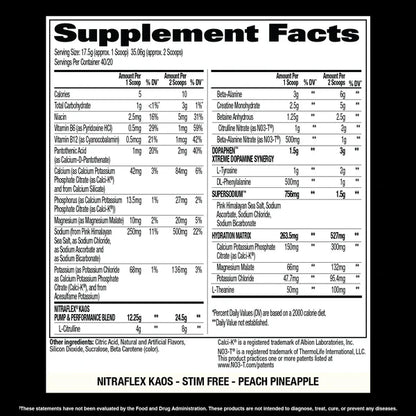 GAT SPORT Pre-Workout Nitraflex Kaos Stim Free