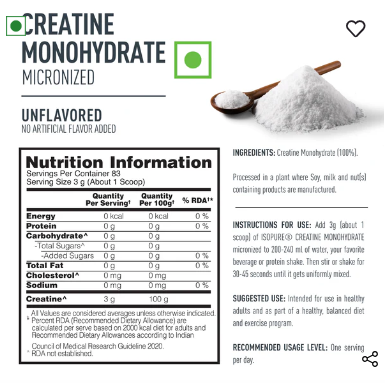 ISOPURE Creatine Mnohydrate Microized Increase Lean Muscle Mass, Enhances Muscular Endurance