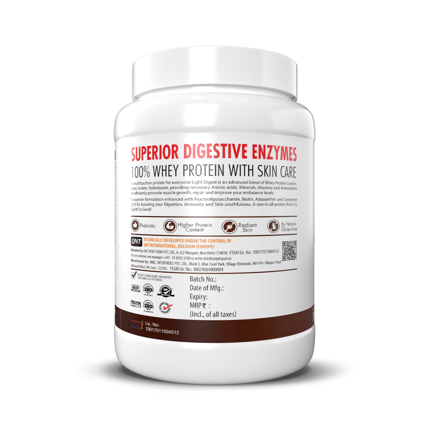 QNT Light Digest Whey Protein With Skincare