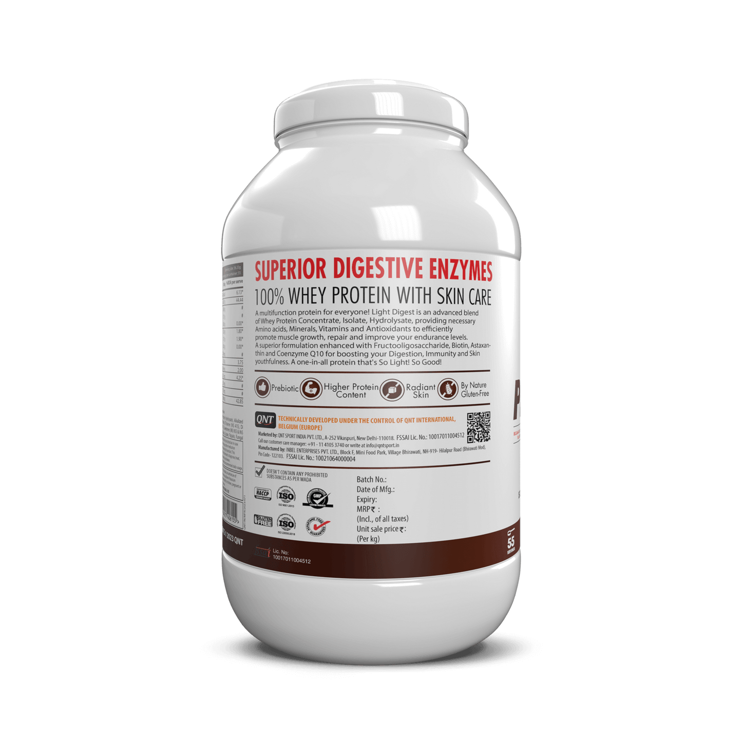 QNT Light Digest Whey Protein With Skincare