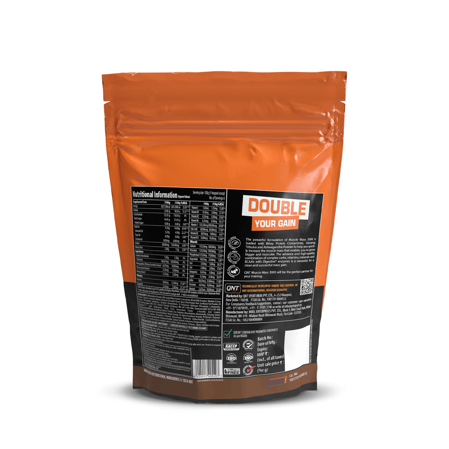 QNT Muscle Mass 3000 Weight Gainer