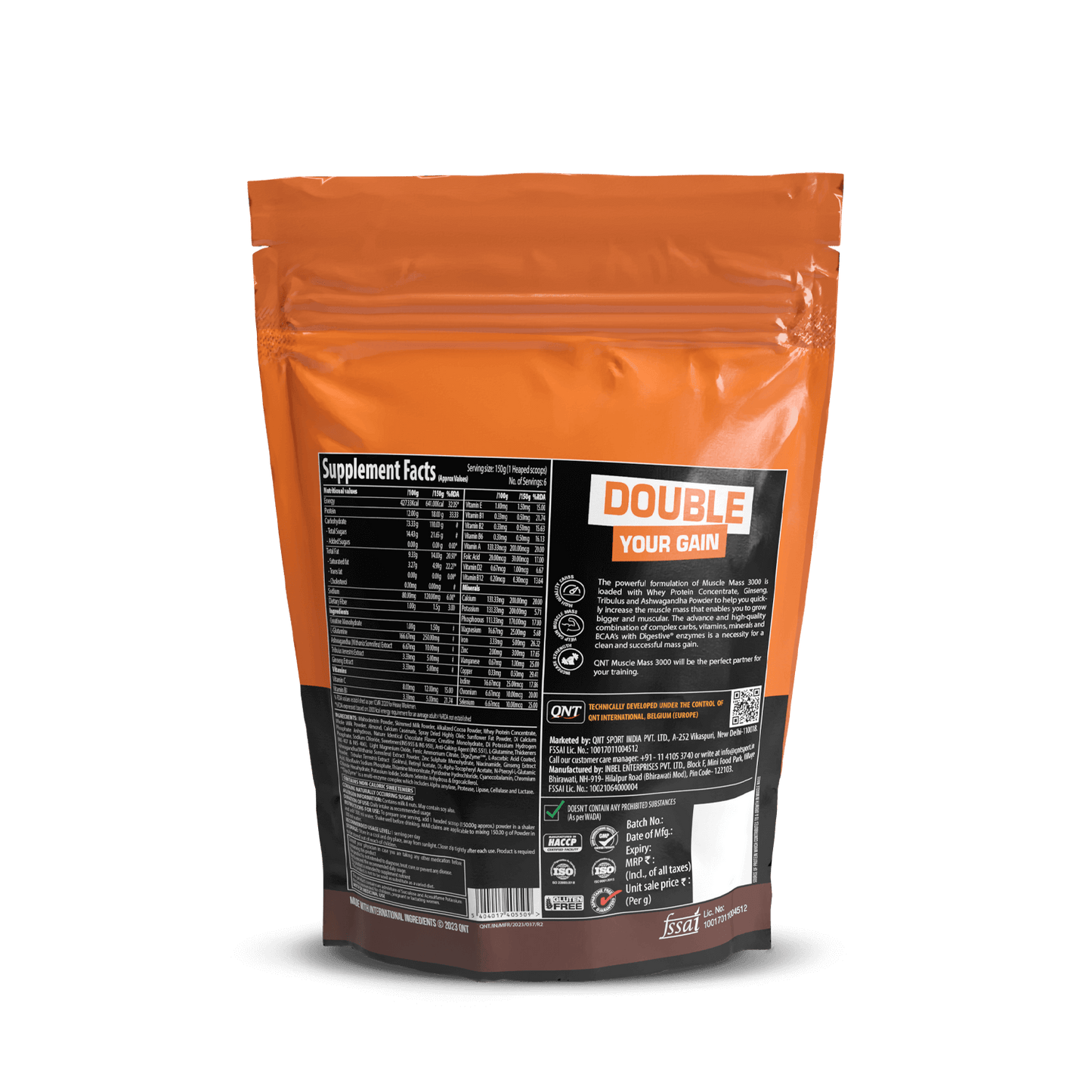 QNT Muscle Mass 3000 Weight Gainer