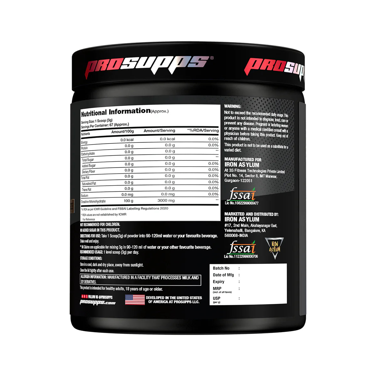 Pro Supps Creatine Monohydrate
