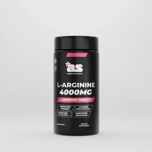 Black supplement container with 'AS' branding on a gray background