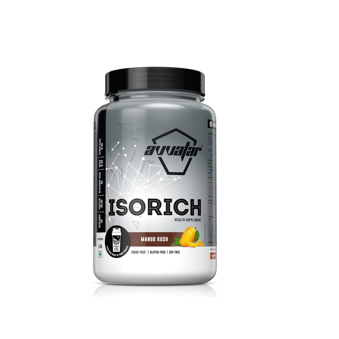 Supplement bottle labeled 'ISORICH' with a black cap on a white background