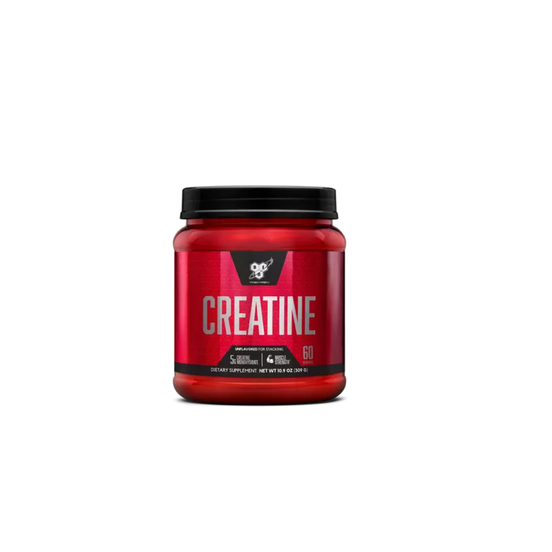 Red container of BSN Creatine on a white background