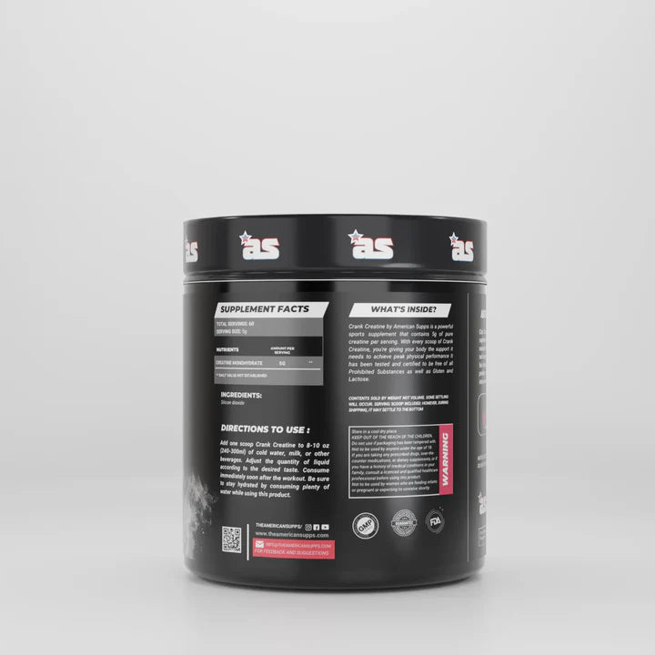 Black supplement container with label on a white background