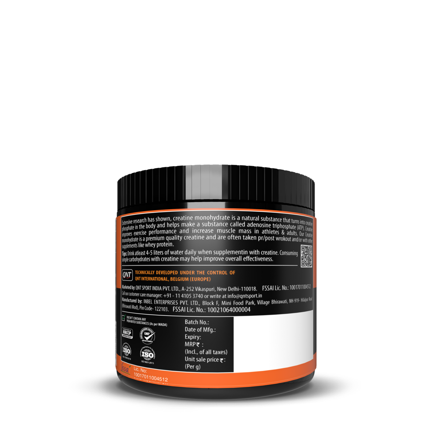 Supplement container with label on a white background