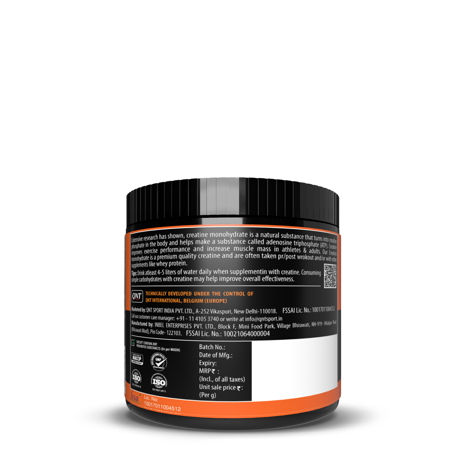 Supplement container with label on a white background