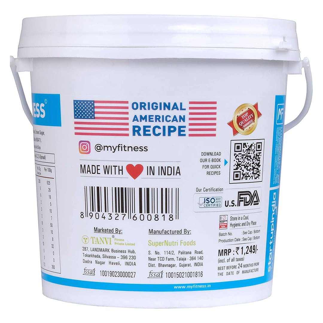White container with label featuring 'Original American Recipe' and branding elements on a white background
