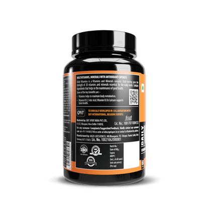 Supplement bottle with label on a black background