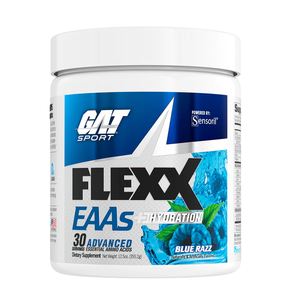 GAT Sport Flexx EAAS Hydration supplement container on a white background