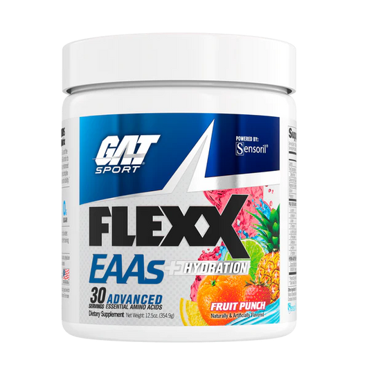 GAT Sport Flexx EAAS Hydration supplement container on a white background