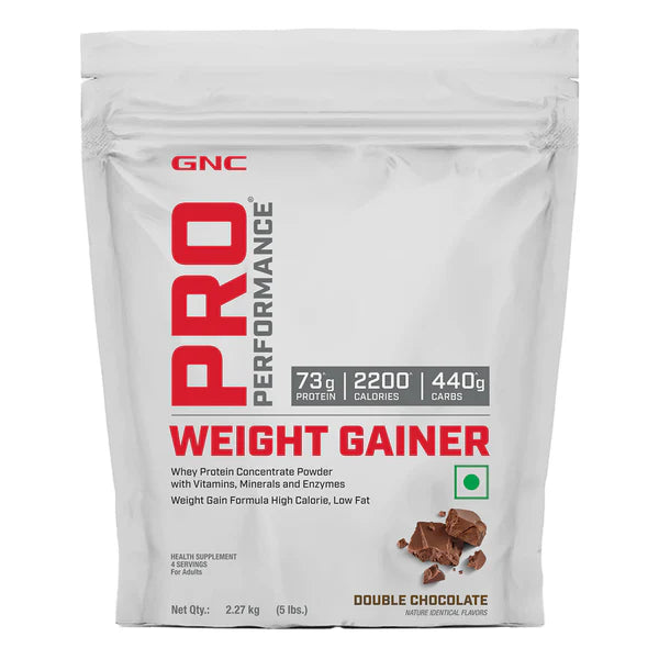 GNC Pro Performance Weight Gainer package on a white background