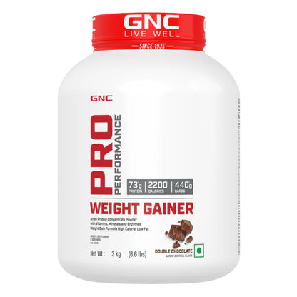 GNC Pro Performance Weight Gainer container on a white background