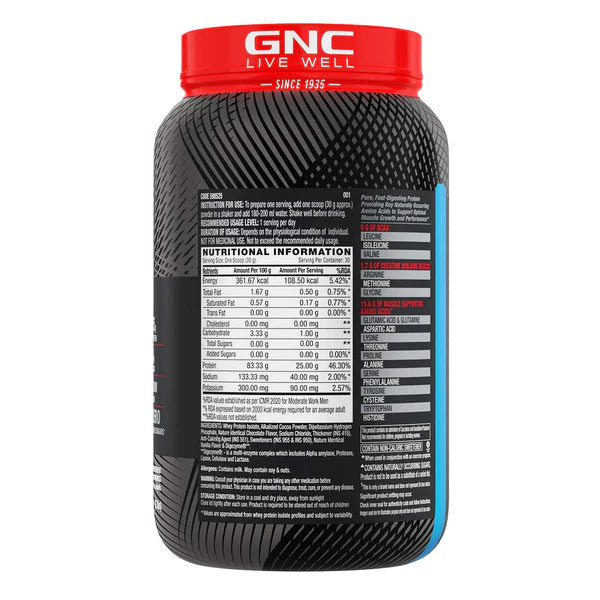 GNC Nutrition Pure Isolate | Low/Zero Carb | 2 Lbs | Chocolate Frosting – Pure Sure Supps