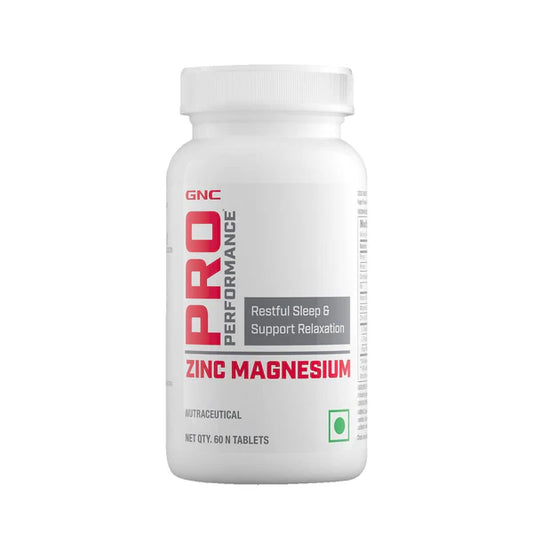GNC Pro Performance Zinc Magnesium supplement bottle on a white background