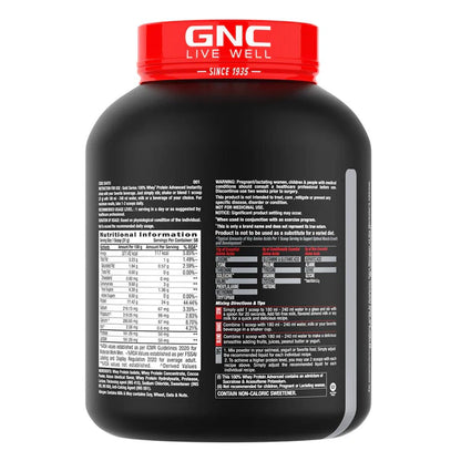 Black supplement container with red lid featuring GNC branding on a white background
