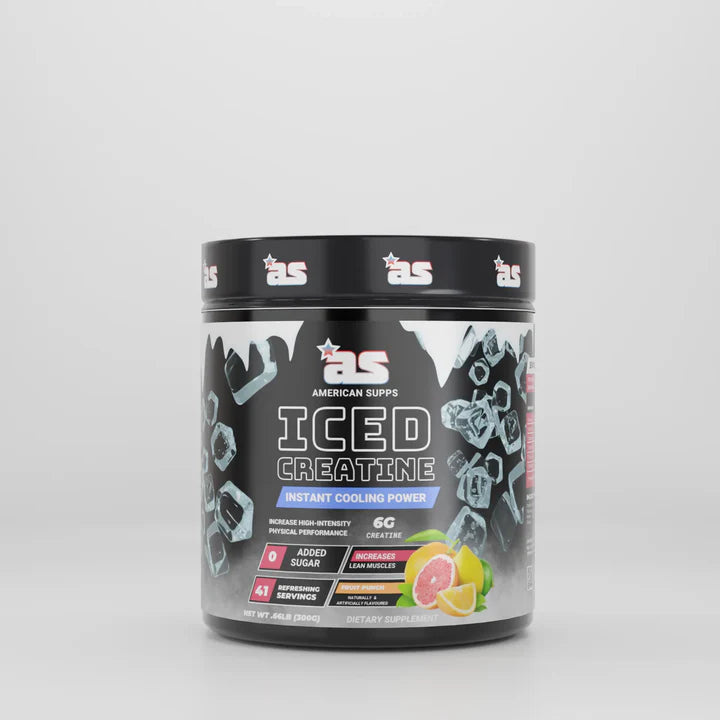 Container of American Supps ICED Creatine on a white background