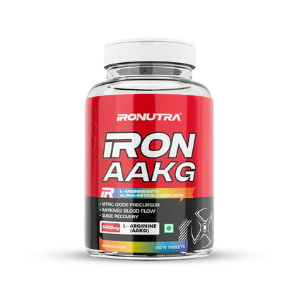 Ironutra Iron AAKG supplement bottle on a white background