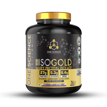 One Science Nutrition ISO Gold Whey Protein Isolate container on a white background