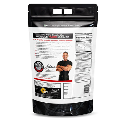 Muscle Nutrition Gainer packaging with a person on the label