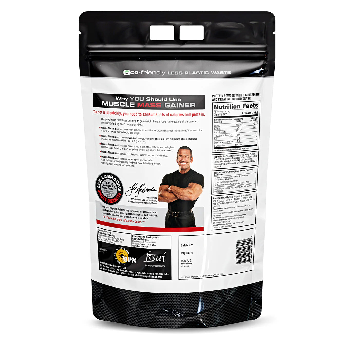 Muscletech protein powder package with branding and nutrition information on a white background