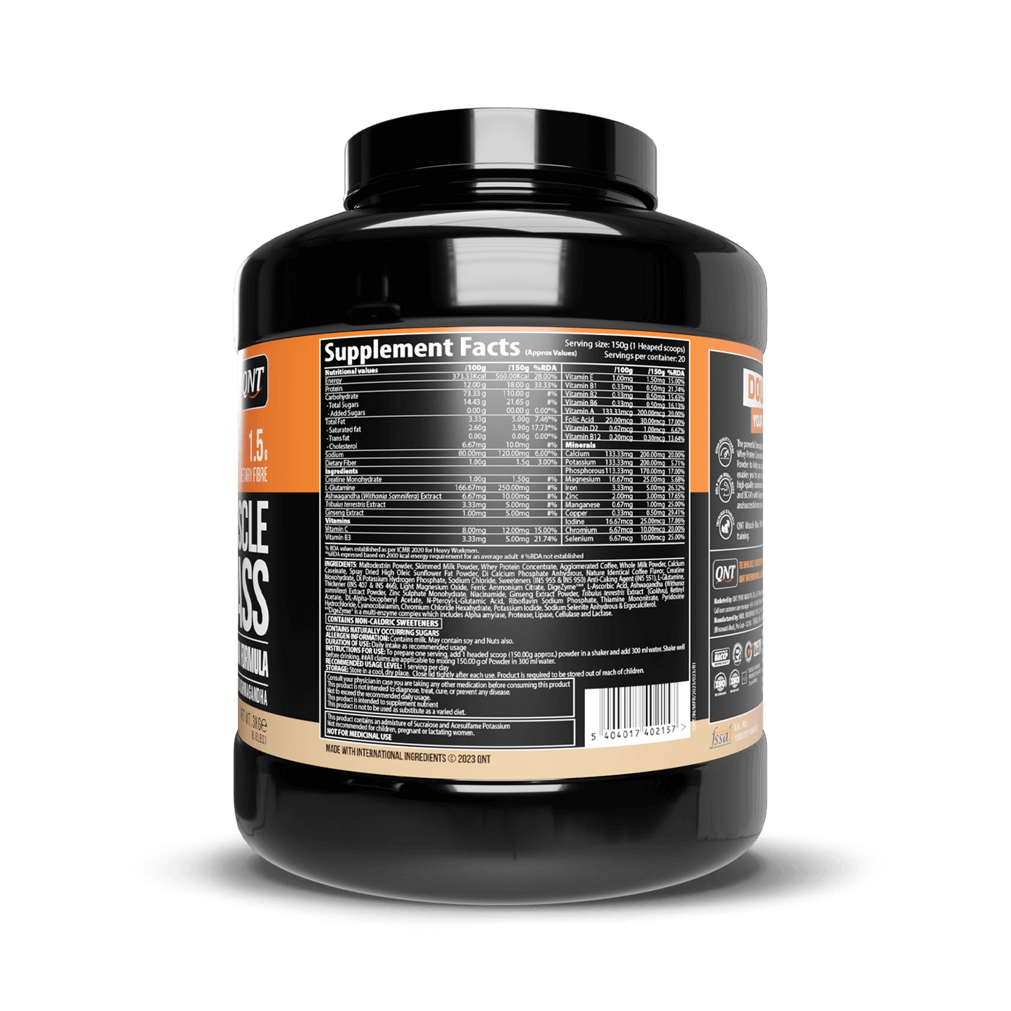 Supplement container with label on a black background