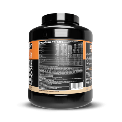 Supplement container with label on a black background