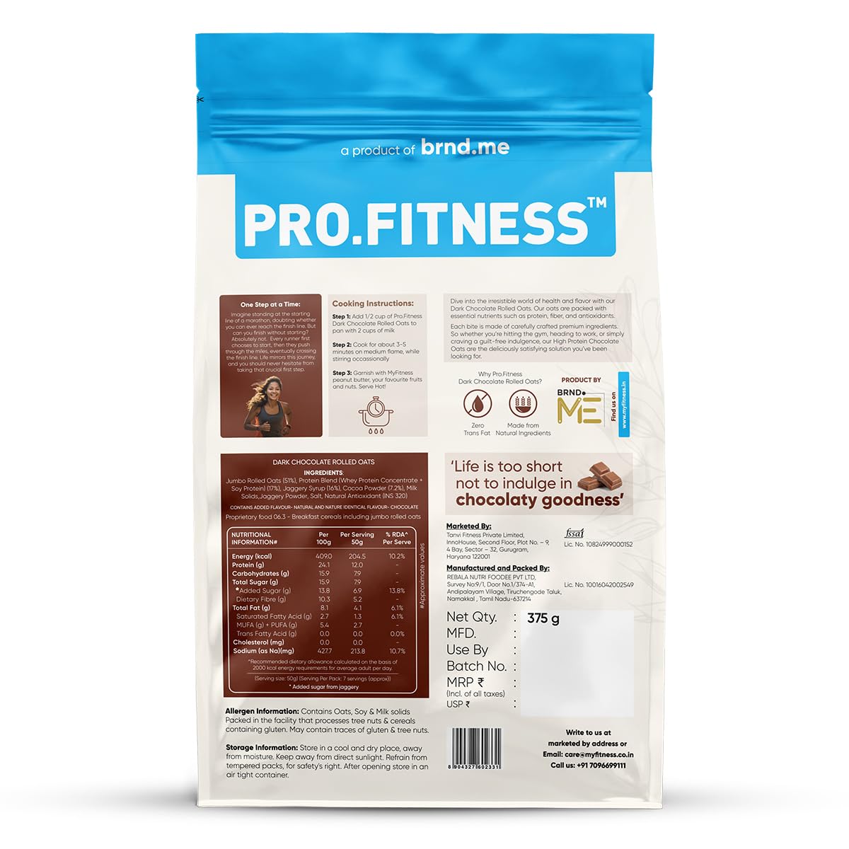 ProFitness product packaging with branding and nutritional information on a white background