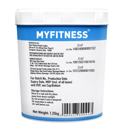 MyFitness supplement container with label on a white background