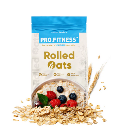 ProFitness rolled oats package with oats and berries on a white background