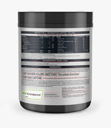 Supplement container with label on a white background