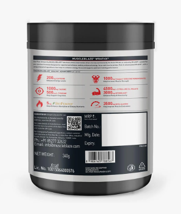 Back label of a supplement container with text and QR code on a white background