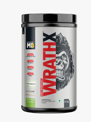 Supplement container labeled 'WrathX' with a gorilla graphic on a white background