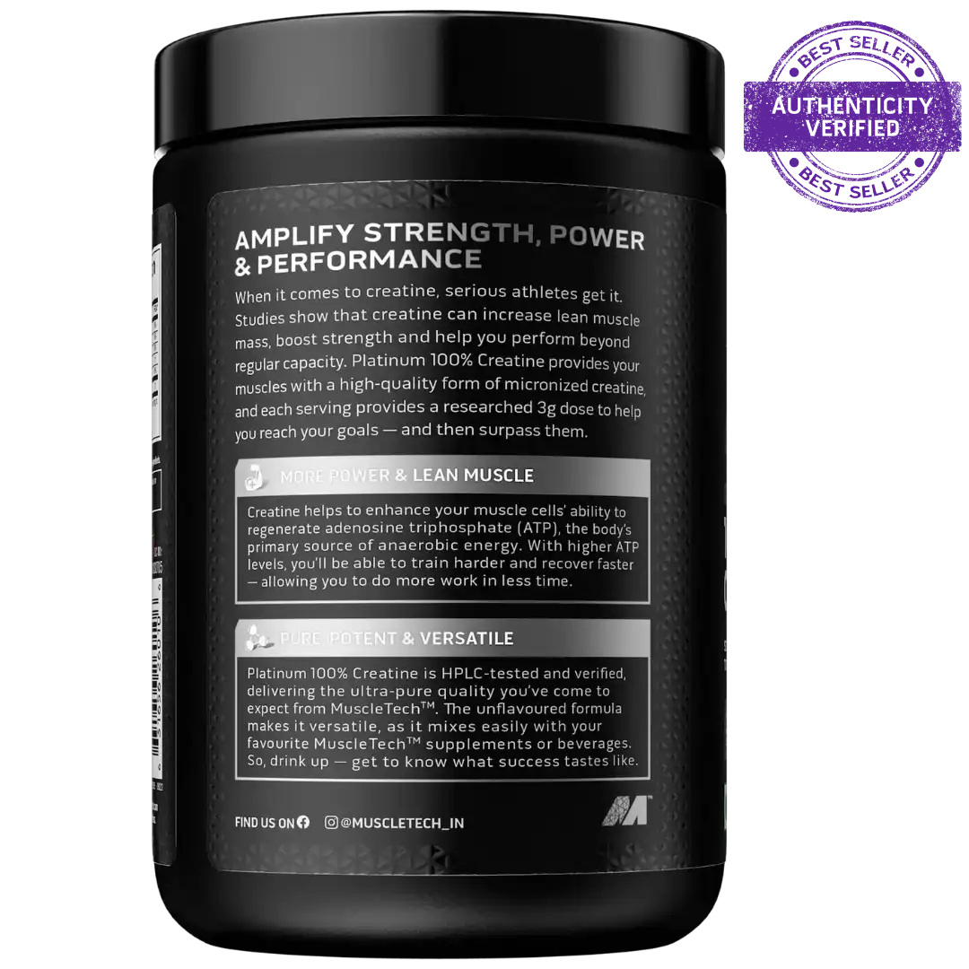 Black supplement container with white text on a white background, featuring 'MuscleTech' branding.