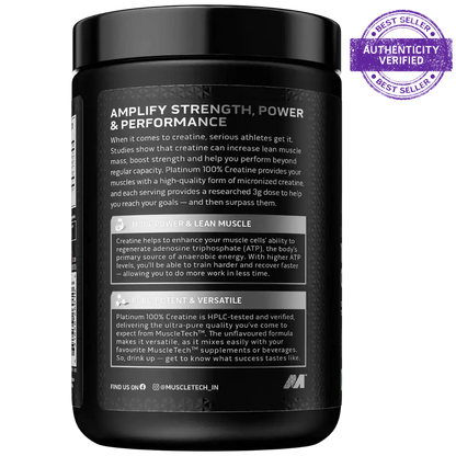 Black supplement container with white text on a white background, featuring 'MuscleTech' branding.