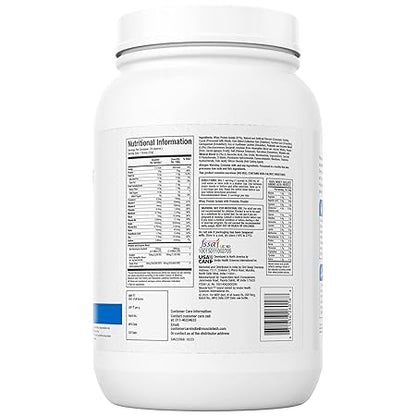 Nutritional information label on a white supplement container