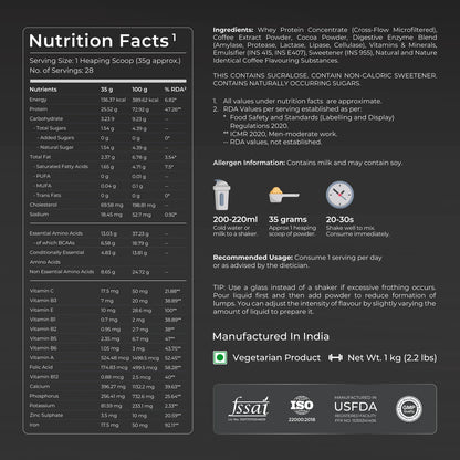 Nutrition facts label and ingredient list for a supplement on a black background