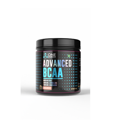 One Science Advanced BCAA supplement container on a white background